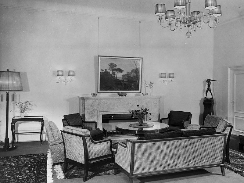 Furnishings around the salon fireplace, Reichs Chancellery, Berlin, German