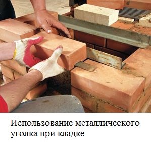 использование уголка при кладке
