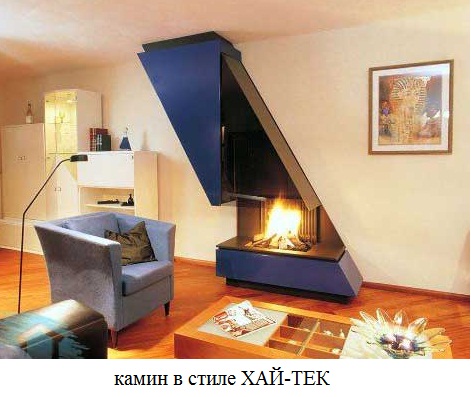 камин в стиле хай-тек