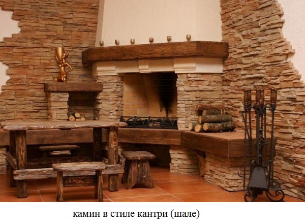 камин в стиле кантри