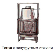 топка с полукруглым стеклом