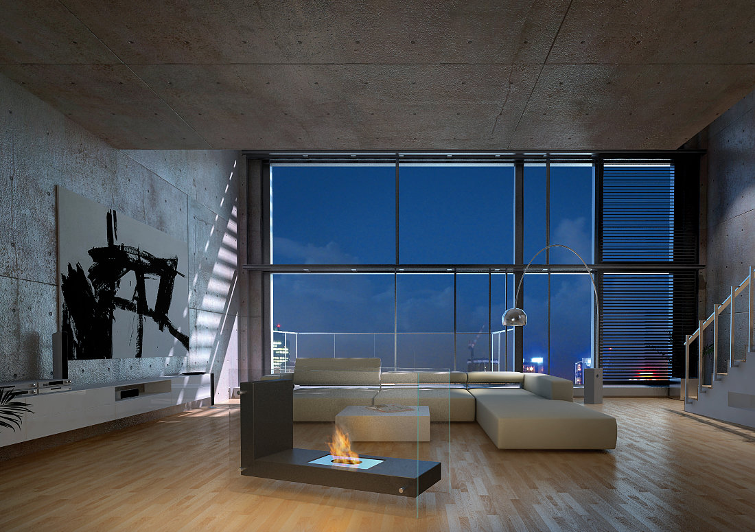 l-shape-bio-fireplace-in-living-room-loft-uni-wall-interior-design-picture