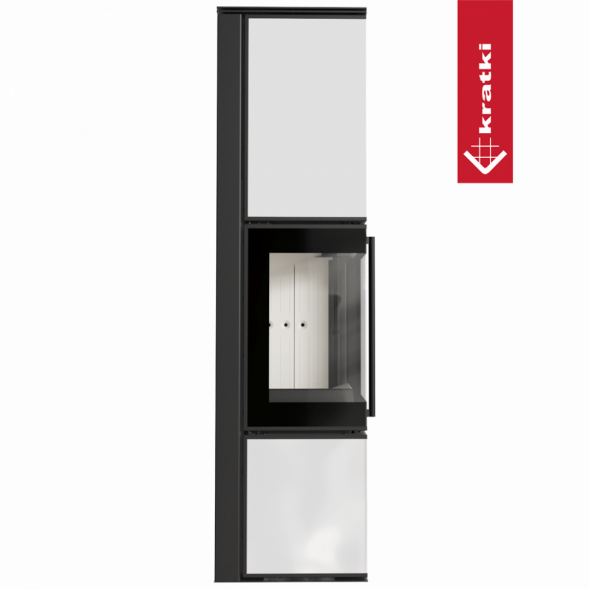 Печь Kratki PRO TORA/L 8 кВт, белое стекло (Белая футеровка, с доводчиком)