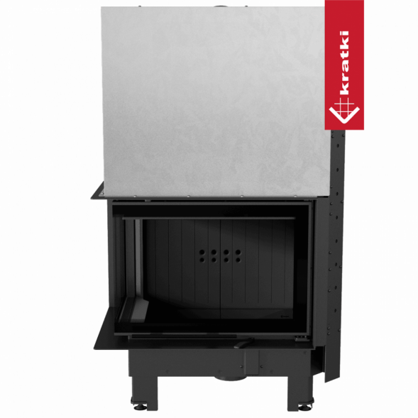 Топка Kratki PRO MBZ/L/BS/G угловое стекло слева, гильотина (Чёрная футеровка)
