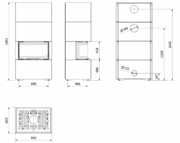 Каминокомплект Home Easy Box с топкой NBC (В корпусе черного цвета с черной футеровкой)
